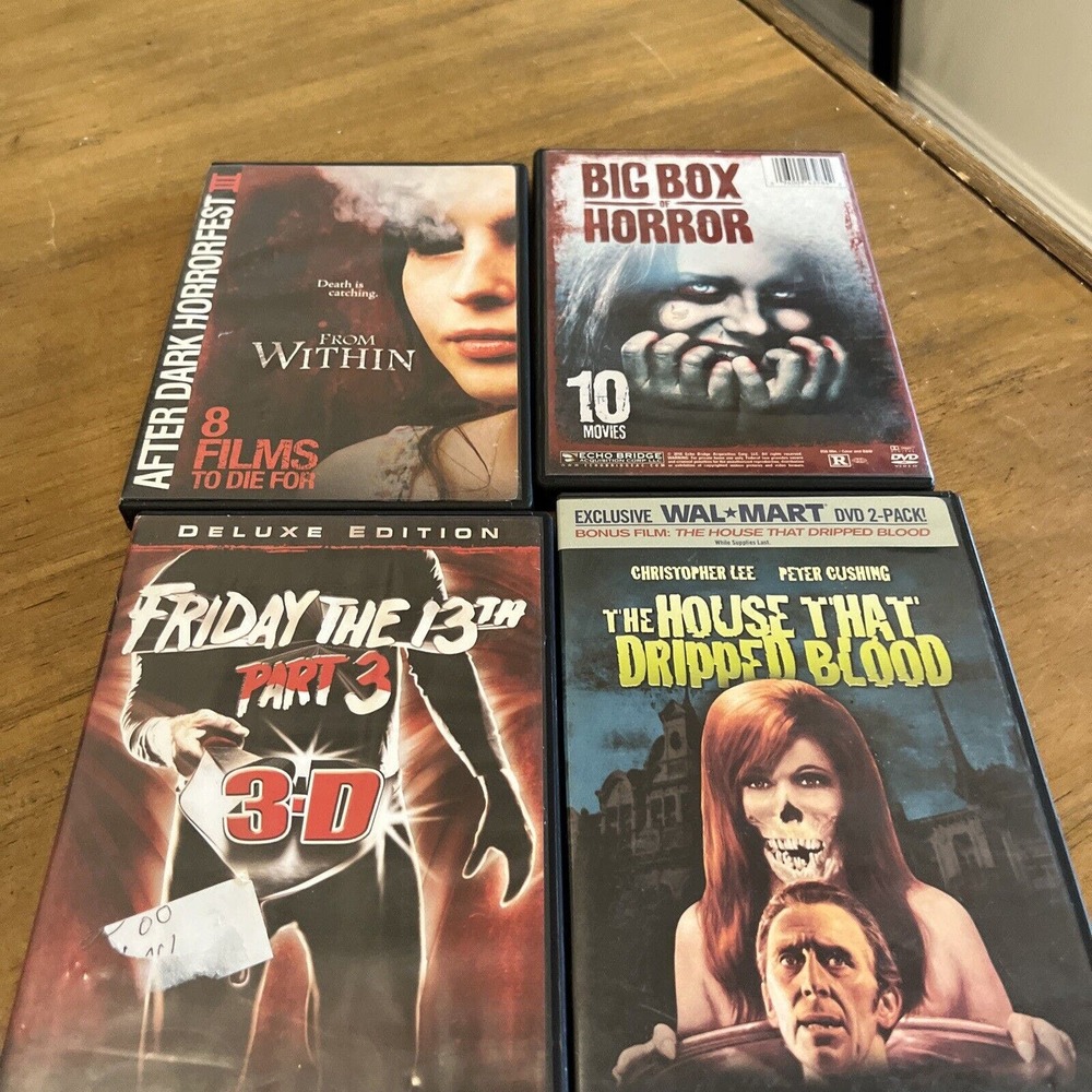 Horror DVD lot of four Friday the 13th, House dripped blood & more